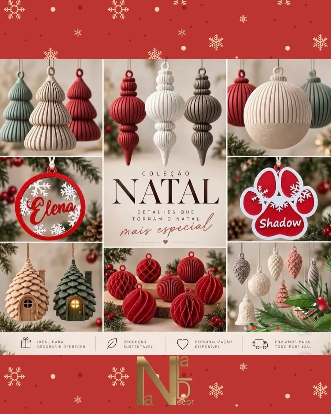 Enfeites de Natal: bolas, gotas e enfeites personalizados com nomes